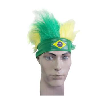 Imagem de Peruca Faixa Tiara do Brasil Verde e Amarela - UD25