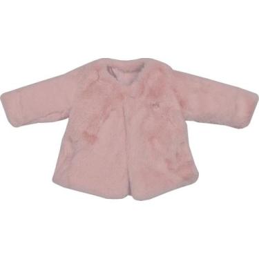Imagem de Casaco Bebê Menina Pelúcia Inverno Malha Rosa Clara  - Upi Ulli, P