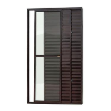 Imagem de Porta de Alumínio Balcão 210x120cm 3 Folhas com Vidro Liso Corten Supe