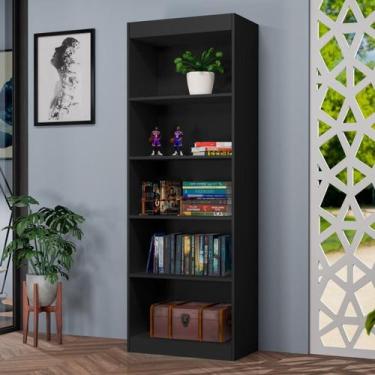 Imagem de Estante de Livros 50,9CMX178CM Multiuso Larissa Preto - J&A Móveis