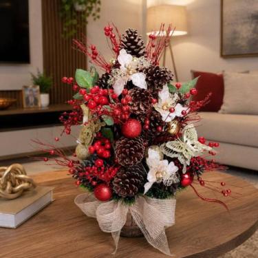 Imagem de Arvore Natal Arranjo Mesa Decoração Natalina Enfeite De 60cm - Genéric