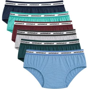 Imagem de Kit 9 Cuecas Slip Infantil Lisa de Algodão Criança Famy, P