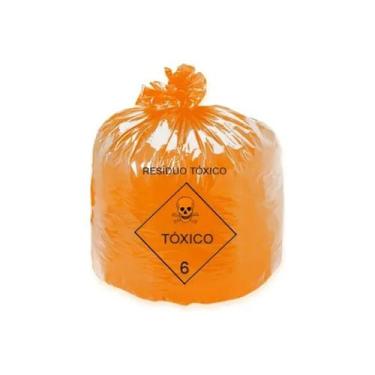 Imagem de Saco De Lixo Tóxico Laranja 30 Litros - 200unid  Kit 2un - Higipack