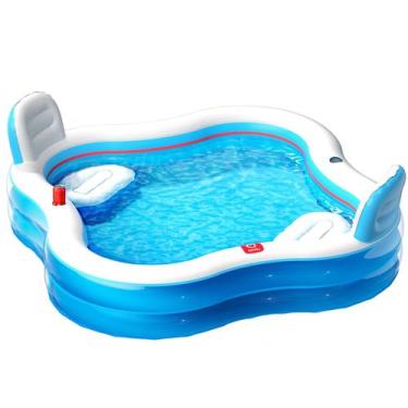 Imagem de Piscina Inflável QPAU 203 x 203 x 42 cm com 2 Assentos e Encostos