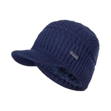 Imagem de Gorro Unissex Quente De Inverno Com Forro De Pelúcia Macio E Grosso, T