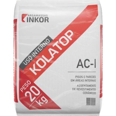 Imagem de Argamassa Colante AC-1 Kolatop para Assentamento Interno com Boa Flexibilidade e Alta Aderência Cinza Inkor 20KG