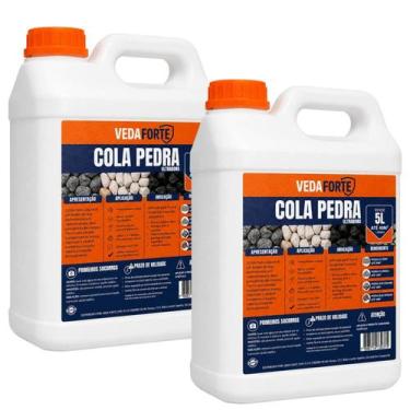 Imagem de Kit 2 Cola Pedra Veda Forte Incolor 5 Litros para Jardim e Calçamento
