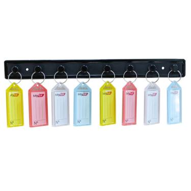 Imagem de Suporte Organizador para Chaves Waleu 1018001 Capacidade para Ate 8 Chaveiros Plastico Polipropileno Transparente