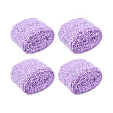 Imagem de Guarnição de renda, fitas de renda reutilizáveis ​​duráveis, adequadas para a pele, para embalagens de presente para decoração(Roxa)