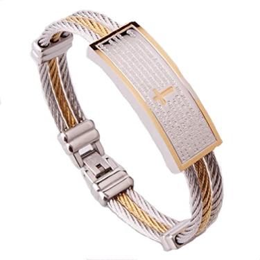 Imagem de suhang Charmoso Presente Prata Cor Dourada Cabo Aço Inoxidável Bracelete Fio Feminino Masculino