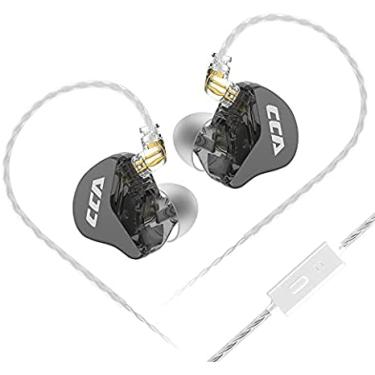 Imagem de Fone de ouvido CCA CRA com fio de alta fidelidade Fone de ouvido com cancelamento de ruído Fones de ouvido esportivo Gamer (com microfone, preto)