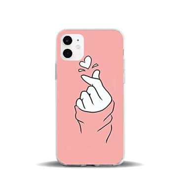 Imagem de Capa de telefone de silicone macio transparente em forma de coração dos desenhos animados para iphone 11 6 6s 7 8 plus xr 12 pro xs max 12 mini para iphone se 2020 capa protetora, cinza escuro, para iphone 5 5s se