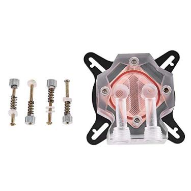 Imagem de EBTOOLS Computador PC GPU Universal Bloco de resfriamento de água, resfriador líquido de bloco de água 40 mm base de cobre transparente acrílico capa 25 canais de água antioxidante