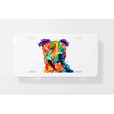 Imagem de Capa colorida para placa de carro versão 1 Pit Bull – Capa para placa de carro – Capa para placa de carro 15 x 30 cm