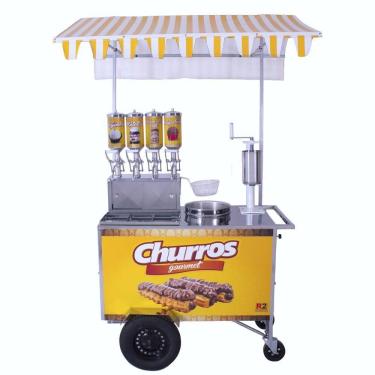 Imagem de Carrinho de Churros Gourmet R2 4 Doceiras e Masseira Fuso R0077
