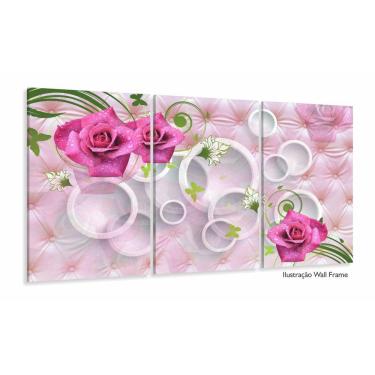 Imagem de Quadros Decorativos Feminino Rosas Botanico Quarto 120x60 3