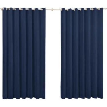 Imagem de Cortina 2,00X1,40 Oxford Quarto Sala Cozinha Azul Marinho