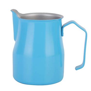 Imagem de Jarro de espuma de leite de a?o inoxid¨¢vel 550ml,copo de espuma de leite (azul), caf¨¦ com leite cappuccino latte art jarro de espuma de leite barista copo de jarro de leite, para caf¨¦ em casa, j