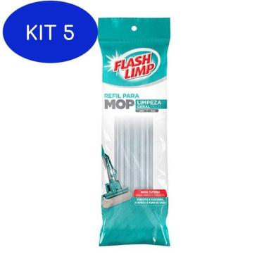 Imagem de Kit 5 Refil Do Mop Limpeza Geral Plus - Flash Limp