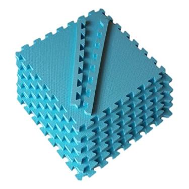 Imagem de Kit 6 Tatames Tapetes Eva 50x50x2cm 20mm Azul Bebê Alasca