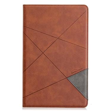 Imagem de ZiEuooo Capa para tablet Samsung Galaxy S4 S5e S6 Lite S7 FE Plus S8 Plus Fashion Business Durável Personalidade Cartão de Mão Capa Protetora (S7 FE T730 T733, Marrom)