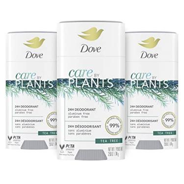Imagem de Dove Desodorante em bastão Care by Plants para proteção duradoura desodorante sem alumínio Tea Tree, 74 g, 3 unidades