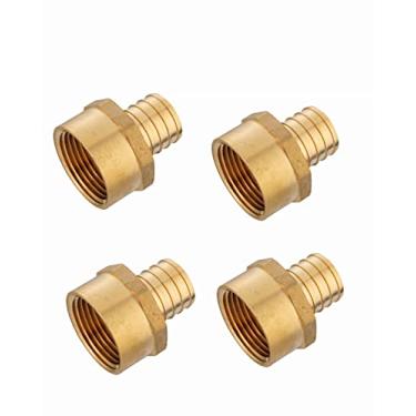 Imagem de (Pacote com 4) Adaptador de rosca NPT fêmea EFIELD Pex 3/4" x 3/4" Encaixe de latão para crimpagem, sem chumbo