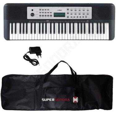 Imagem de Kit Teclado Musical Arranjador Ypt 270 Yamaha 61 Teclas + Capa + Supor