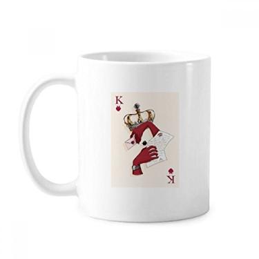 Imagem de Baralho de cartas coração padrão K caneca cerâmica xícara de café porcelana louça