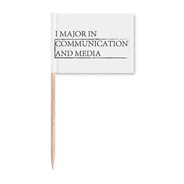 Imagem de Citação I Major In Communication and Media Palito Sinalizadores Marcador Topper Decoração de Festa