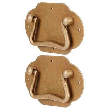 Imagem de Puxador de gaveta, cobre requintado durável estilo chinês 2 conjunto alça vintage, para armários de guarda-roupas