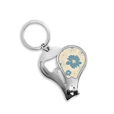 Imagem de Cortador de unhas com crisântemo azul para planta de flores abridor de chaveiro tesoura
