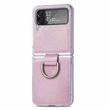 Imagem de Estojo dobrável com porta-anel de moda para Samsung Galaxy Z Flip4 Flip 4 5G Flip3 Flip 3 Capas antiderrapantes para celular, rosa, para Samsung Z Flip 3