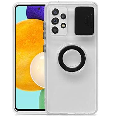 Imagem de Capa deslizante de capa de câmera transparente para Samsung Galaxy A32 5G A12 A52 A72 A 12 72 S21 Ultra Proteção de lente de silicone à prova de choque, preto, para S21 Ultra