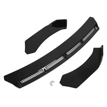 Imagem de Fydun 3pcs Kit de corpo de lábio de pára-choque dianteiro Universal Spoiler Wing Modificação de carro para automóvel (preto)