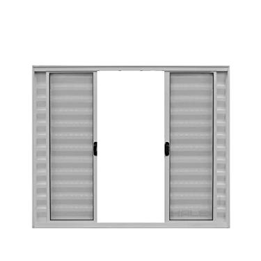 Imagem de Veneziana 6 Folhas de Correr S/Grade 1.00 X 1.00 Aluminio Branco Linha Modular - Hale