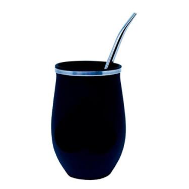 Imagem de Copo Térmico Cuia Com Bomba Inox Erva Mate Tereré Preto Grow 360 ml