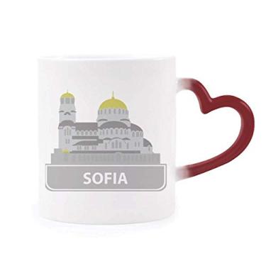 Imagem de Sofia Bulgaria Caneca cinza com estampa de marco sensível ao calor Caneca vermelha que muda de cor
