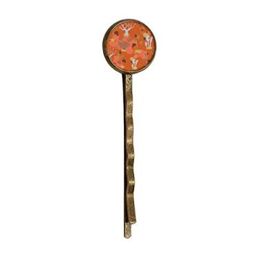 Imagem de Cacto Deserto Savanna Orange Trees Retro Metal Hair Bobby Pin Headwear