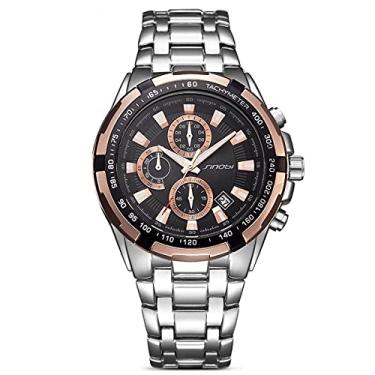 Imagem de Relógio de Pulso Sinobi Relógio Elegante de Aço Inoxidável com Cronógrafo À Prova D'agua (C1)