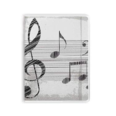 Imagem de Caderno com estampa simples de música clássica e bonita capa de goma
