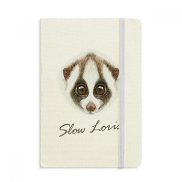 Imagem de Caderno branco marrom Loris Animal oficial de tecido com capa dura branca e marrom grande