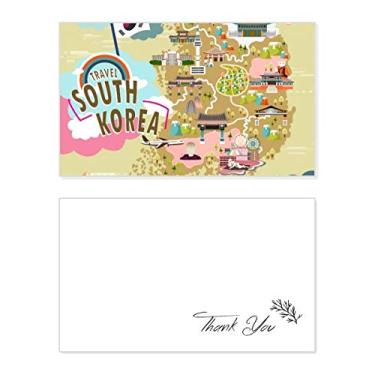 Imagem de Mapa da Coreia do Sul Love Travel Cartão de agradecimento aniversário aniversário saudações casamento agradecimento