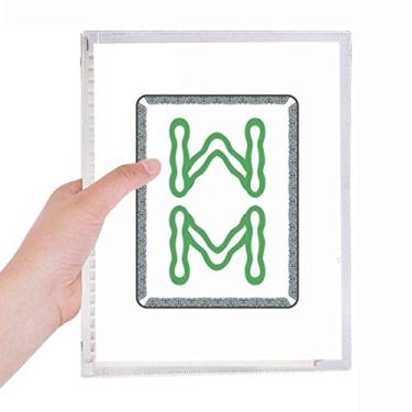 Imagem de Caderno Mahjong Bamboo Bar 8 azulejos padrão folha solta diário recarregável artigos de papelaria