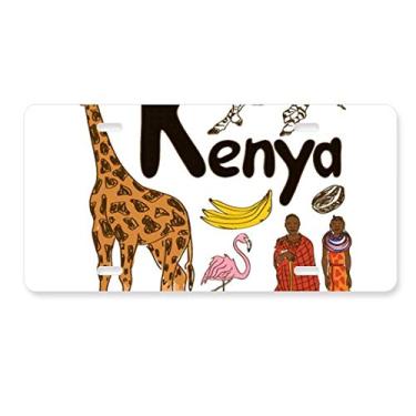 Imagem de DIYthinker Kenya National Symbol Landmark Pattern Placa de carro Decoração de aço inoxidável