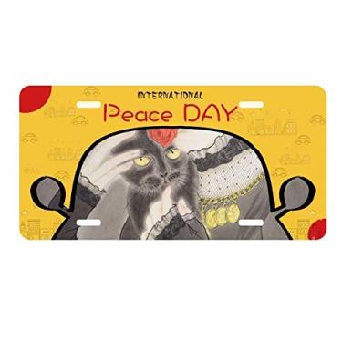 Imagem de DIYthinker Beauty Black Cat Chinês Estilo Aquarela Placa de Carro Decoração Dia da Paz