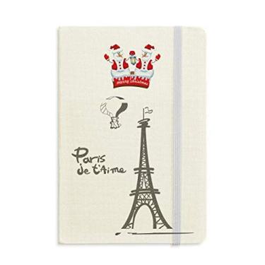 Imagem de Caderno de desenho de linha Torre Eiffel Silhueta Paris Natal boneco de neve capa dura grossa