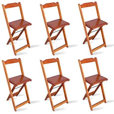 Imagem de KIT 6 CADEIRAS BISTRÔ DOBRÁVEIS MADEIRA IMBUIA - TARIMATÃ