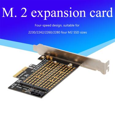 Imagem de Placa de expansão dual m.2 ssd para pci-express 3.0 x4  adaptador para pcie nvme sata m2 ngff ssd