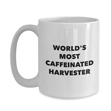 Imagem de Caneca World's Most Caffeinated Harvester – Chá divertido de cacau quente – Ideia de de Natal